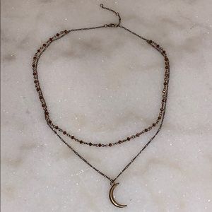 Free People Layered Moon Necklace